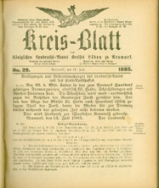 Kreis-Blatt des Königlichen Landraths-Amtes Kreises Löbau. z Neumark 1885, nr 29