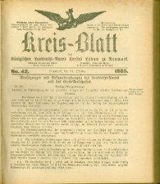 Kreis-Blatt des Königlichen Landraths-Amtes Kreises Löbau. z Neumark 1885, nr 42