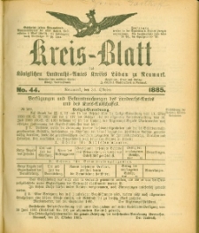 Kreis-Blatt des Königlichen Landraths-Amtes Kreises Löbau. z Neumark 1885, nr 44