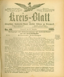 Kreis-Blatt des Königlichen Landraths-Amtes Kreises Löbau. z Neumark 1885, nr 48