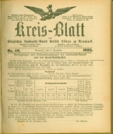 Kreis-Blatt des Königlichen Landraths-Amtes Kreises Löbau. z Neumark 1885, nr 49