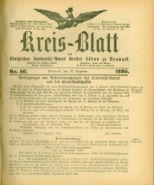 Kreis-Blatt des Königlichen Landraths-Amtes Kreises Löbau. z Neumark 1885, nr 50