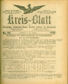 Kreis-Blatt des Königlichen Landraths-Amtes Kreises Löbau. z Neumark 1885, nr 52