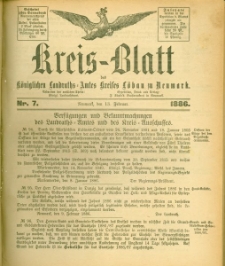 Kreis-Blatt des Königlichen Landraths-Amtes Kreises Löbau. z Neumark, 1886, nr 7