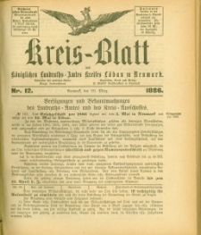 Kreis-Blatt des Königlichen Landraths-Amtes Kreises Löbau. z Neumark, 1886, nr 12