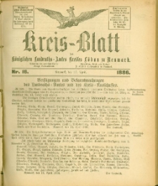 Kreis-Blatt des Königlichen Landraths-Amtes Kreises Löbau. z Neumark, 1886, nr 16