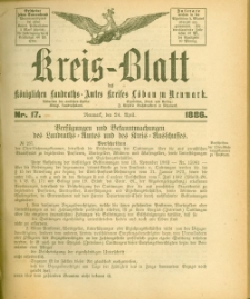 Kreis-Blatt des Königlichen Landraths-Amtes Kreises Löbau. z Neumark, 1886, nr 17