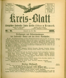 Kreis-Blatt des Königlichen Landraths-Amtes Kreises Löbau. z Neumark, 1886, nr 21