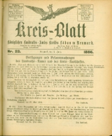Kreis-Blatt des Königlichen Landraths-Amtes Kreises Löbau. z Neumark, 1886, nr 23