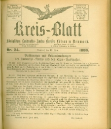 Kreis-Blatt des Königlichen Landraths-Amtes Kreises Löbau. z Neumark, 1886, nr 24