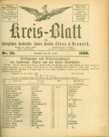 Kreis-Blatt des Königlichen Landraths-Amtes Kreises Löbau. z Neumark, 1886, nr 26
