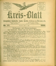 Kreis-Blatt des Königlichen Landraths-Amtes Kreises Löbau. z Neumark, 1886, nr 27