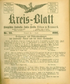 Kreis-Blatt des Königlichen Landraths-Amtes Kreises Löbau. z Neumark, 1886, nr 32