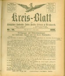 Kreis-Blatt des Königlichen Landraths-Amtes Kreises Löbau. z Neumark, 1886, nr 36