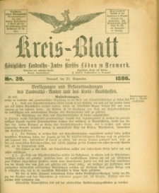 Kreis-Blatt des Königlichen Landraths-Amtes Kreises Löbau. z Neumark, 1886, nr 39