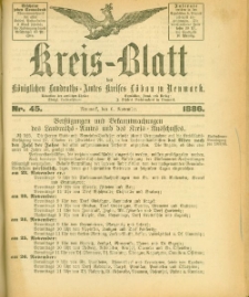 Kreis-Blatt des Königlichen Landraths-Amtes Kreises Löbau. z Neumark, 1886, nr 45
