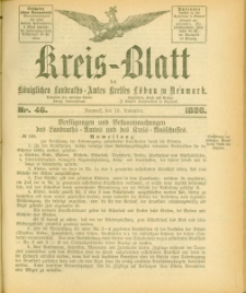 Kreis-Blatt des Königlichen Landraths-Amtes Kreises Löbau. z Neumark, 1886, nr 46