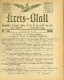 Kreis-Blatt des Königlichen Landraths-Amtes Kreises Löbau. z Neumark, 1886, nr 47