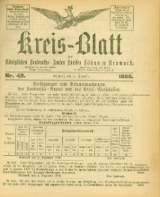 Kreis-Blatt des Königlichen Landraths-Amtes Kreises Löbau. z Neumark, 1886, nr 49
