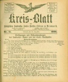 Kreis-Blatt des Königlichen Landraths-Amtes Kreises Löbau. z Neumark, 1886, nr 51