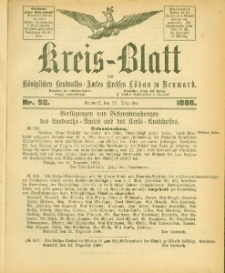 Kreis-Blatt des Königlichen Landraths-Amtes Kreises Löbau. z Neumark, 1886, nr 52