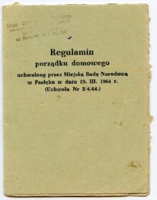 Regulamin porządku domowego..., 1964 r.
