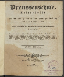 Preußenschule : Zeitschrift für Lehrer und Freunde der Menschenbildung von allen Confessionen : herausgegeben vor Schulmännern in Preußen, 1834 [spis treści]