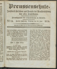 Preußenschule : Zeitschrift für Lehrer und Freunde der Menschenbildung von allen Confessionen : herausgegeben vor Schulmännern in Preußen, 1834, nr 24