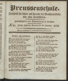 Preußenschule : Zeitschrift für Lehrer und Freunde der Menschenbildung von allen Confessionen : herausgegeben vor Schulmännern in Preußen, 1834, nr 48