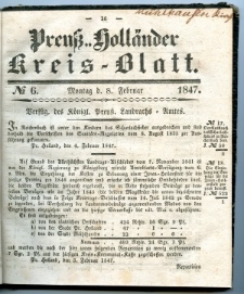 Preuss. Hollander Kreiss Blatt 1847-02-08
