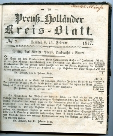 Preuss. Hollander Kreiss Blatt 1847-02-15