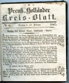 Preuss. Hollander Kreiss Blatt 1847-02-22