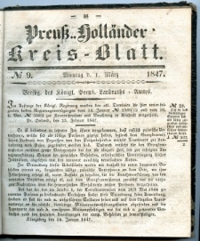 Preuss. Hollander Kreiss Blatt 1847-03-01