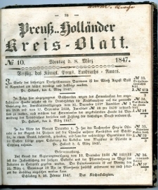 Preuss. Hollander Kreiss Blatt 1847-03-08