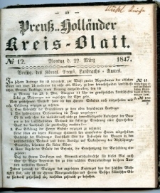 Preuss. Hollander Kreiss Blatt 1847-03-22