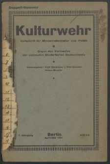 Kulturwehr : Zeitschrift für Minderheitenkultur und -Politik 1931, Heft 4/5