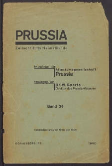 Prussia : Zeitschrift für Heimatkunde und Heimatschutz. Band 34