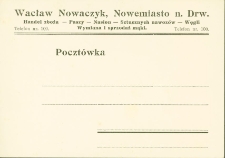 Pocztówka firmowa kupca Wacława Nowaczyka