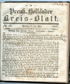 Preuss. Hollander Kreiss Blatt 1847-05-10