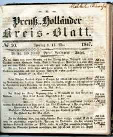 Preuss. Hollander Kreiss Blatt 1847-05-17