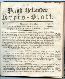 Preuss. Hollander Kreiss Blatt 1847-05-24