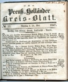 Preuss. Hollander Kreiss Blatt 1847-05-31