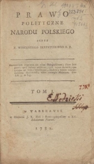 Prawo Polityczne Narodu Polskiego. T. 1