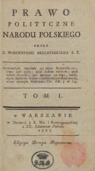 Prawo Polityczne Narodu Polskiego. T. 1