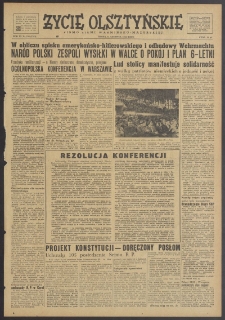 Życie Olsztyńskie : pismo ziemi warmińsko-mazurskiej, 1952, nr 139