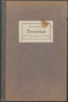 Sonnentage : mit zehn Steinzeichnungen des Verfassers