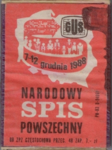 Narodowy Spis Powszechny : 7-12 grudnia 1988