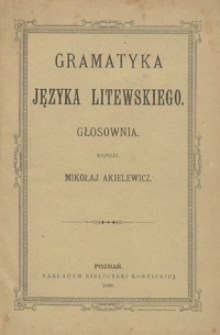 Gramatyka języka litewskiego : głosownia