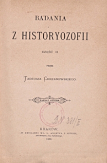 Badania z historyozofii. Cz. 2