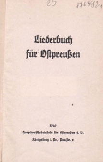 Liederbuch für Ostpreussen